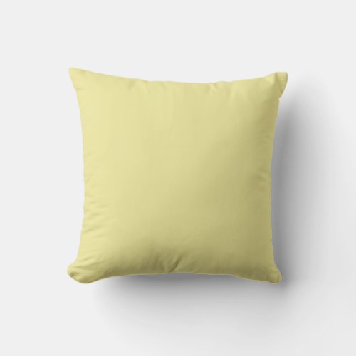 Butter Pastel Yellow Solid Color 2022 Trending Hue Throw Pillow