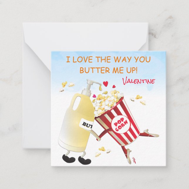 Butter Popcorn Classroom Valentine Card (Front)