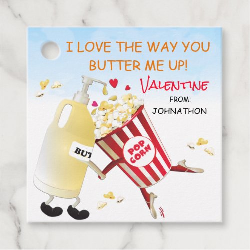 Butter Popcorn Funny Pun Couple Valentine Favor Tags