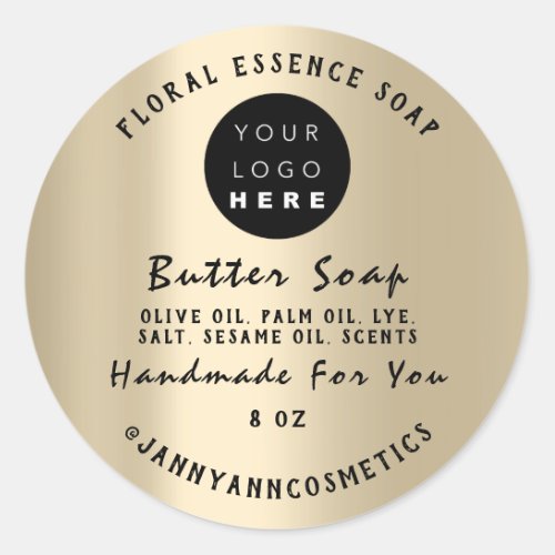 Butter Soap Cosmetics Custom Logo Modern Classic Round Sticker