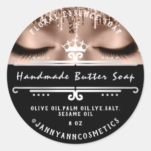 Butter Soap Cosmetics  Gray Royal Lashes Drips Classic Round Sticker
