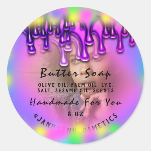 Butter Soap Cosmetics Handmade Holograph Photo Classic Round Sticker