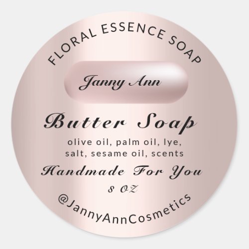 Butter Soap Cosmetics Product Handmade Rose Instag Classic Round Sticker