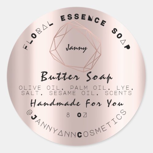 Butter Soap Cosmetics Product Handmade Rose Modern Classic Round Sticker