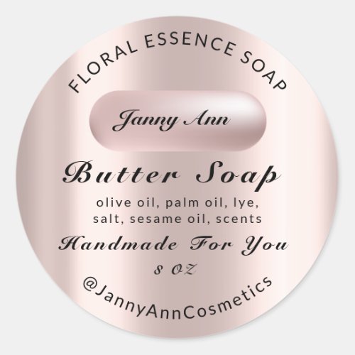 Butter Soap Cosmetics Product Handmade Rose Social Classic Round Sticker