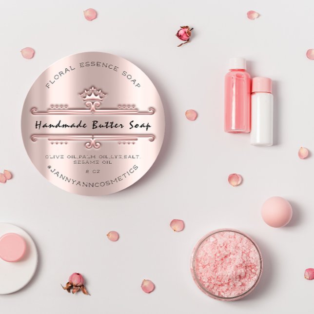 Butter Soap Cosmetics Royal Crown Rose Makeup Classic Round Sticker (Creator Uploaded)
