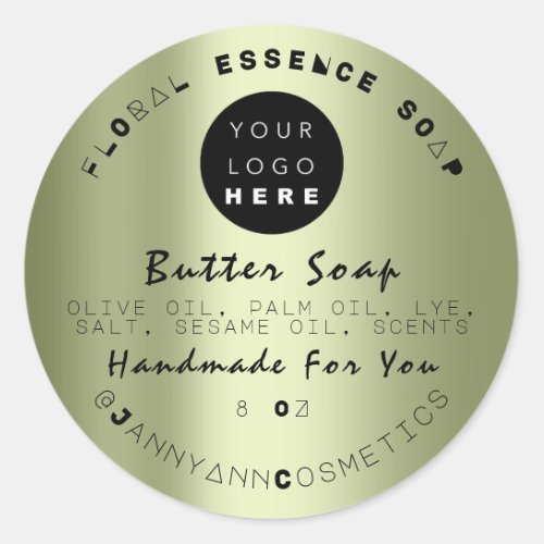Butter Soap Cosmetics Unique Handmade Mint Green Classic Round Sticker