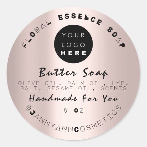 Butter Soap Cosmetics Unique Handmade Rose Social Classic Round Sticker