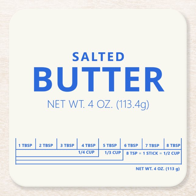 Butter  square paper coaster (Front)