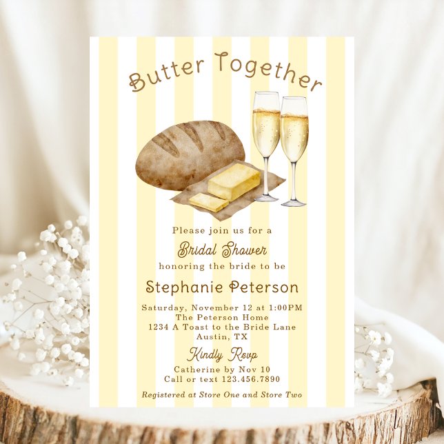 Butter Together Bread and Butter Bridal Shower Invitation (Creator Uploaded)