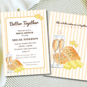 Butter Together Bridal Shower Butter & Bread Theme Invitation