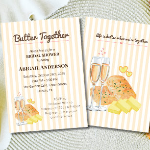 Butter Together Bridal Shower Champagne & Bread Invitation