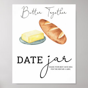 Butter Together Bridal shower Date jar bridal game Poster