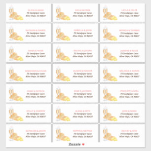 Butter Together Bridal Shower Guest Address Sticker