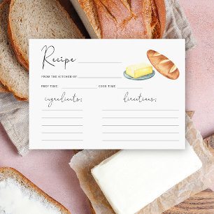 Butter Together Bridal shower - Recipe card