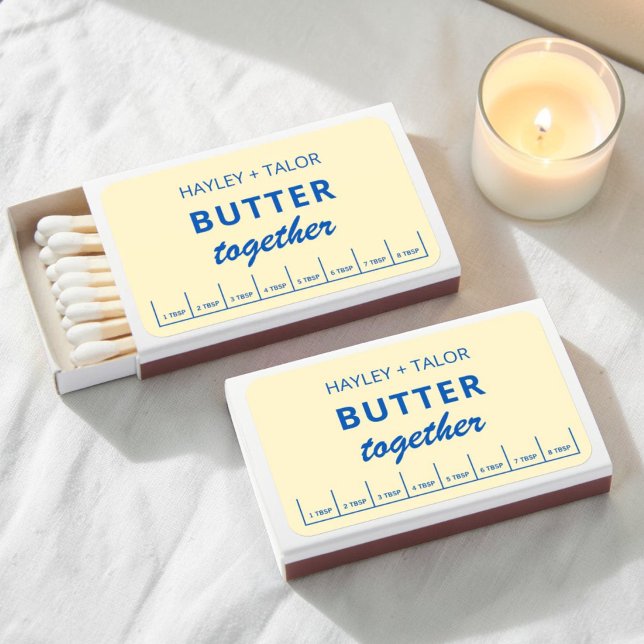 Butter Together Custom Wedding Favors Matchboxes (Creator Uploaded)