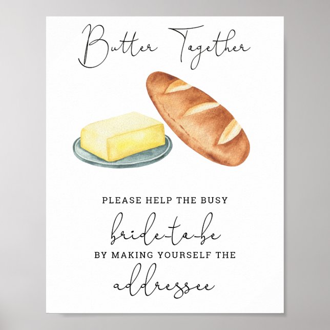 Butter Together Help the busy bride Address Poster (Front)