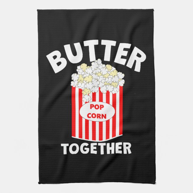 BUTTER Together Movie Popcorn Kitchen Towel (Vertical)