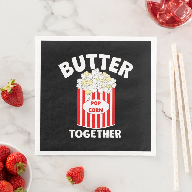 BUTTER Together Movie Popcorn Paper Dinner Napkins (Insitu)
