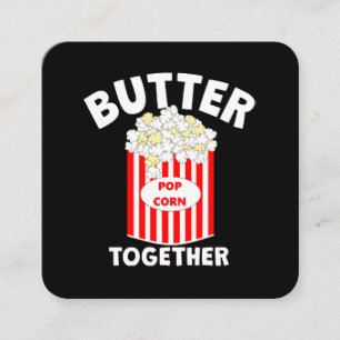 BUTTER Together Movie Popcorn Square Business Card