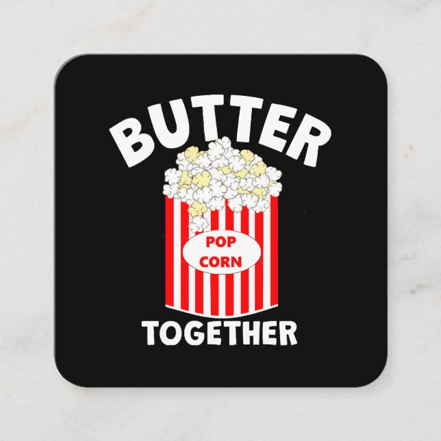 BUTTER Together Movie Popcorn Square Business Card (Front)