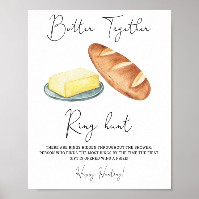 Butter together Ring hunt bridal shower game Poster (Front)