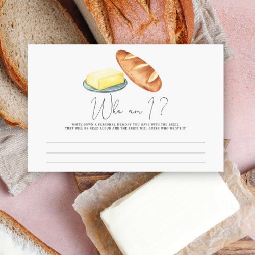 Butter Together - Who am I bridal shower game