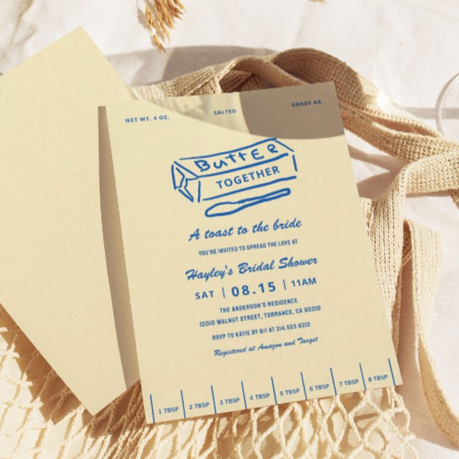 Butter Together Yellow Bridal Shower Invitation (Creator Uploaded)