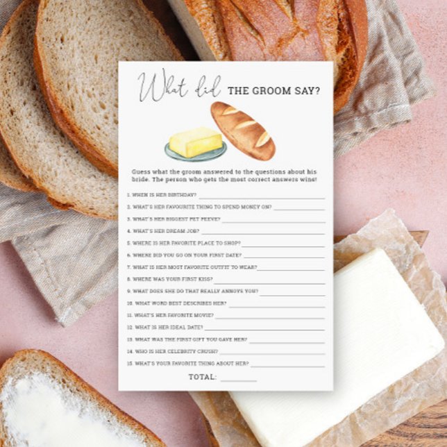 Butter - What did the groom say bridal game (Creator Uploaded)