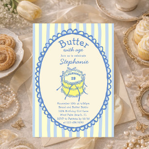 Butter With Age Churning Any Age Birthday Party Invitation