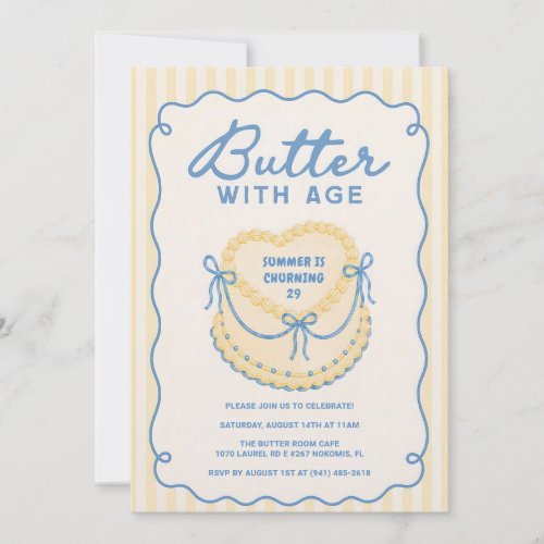 Butter With Age Coquette Bow Birthday Invitation