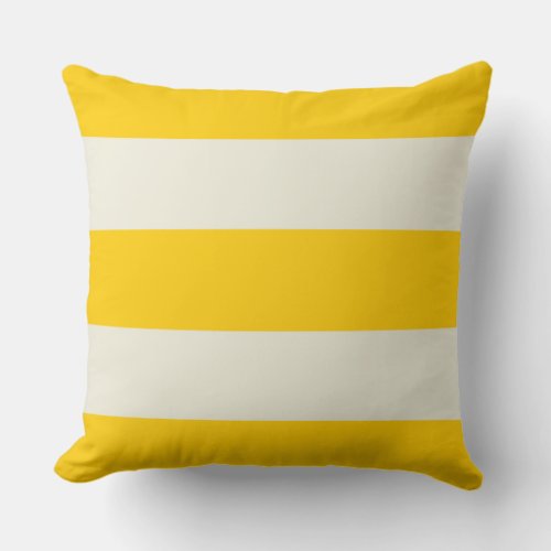 Butter Yellow and Ecru Stripe Pillow