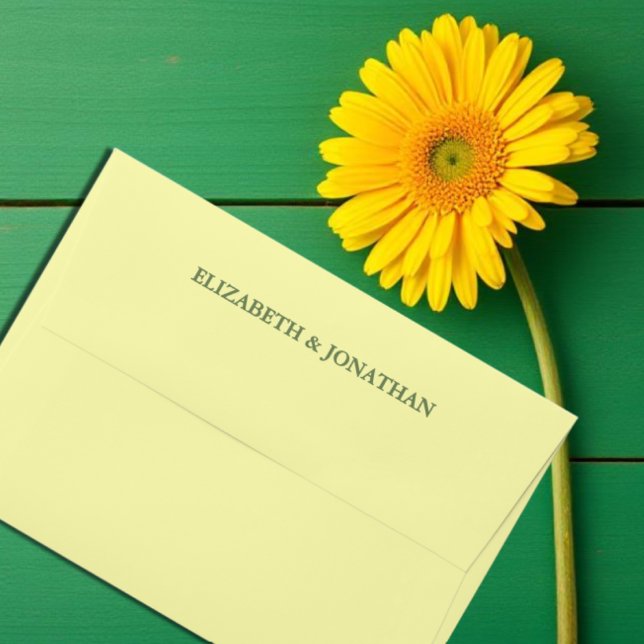 Butter Yellow and Sage Minimalist Wedding Envelope (Creator Uploaded)