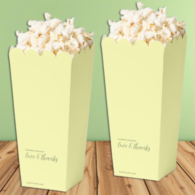 Butter Yellow and Sage Minimalist Wedding Favor Boxes (Creator Uploaded)