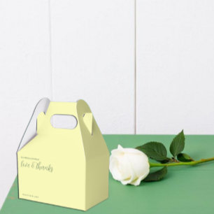 Butter Yellow and Sage Minimalist Wedding Favor Boxes