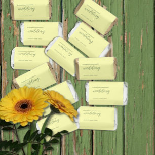 Butter Yellow and Sage Minimalist Wedding Hershey's Miniatures