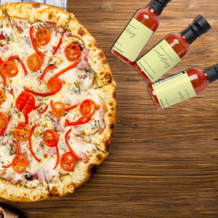 Butter Yellow and Sage Minimalist Wedding Hot Sauces