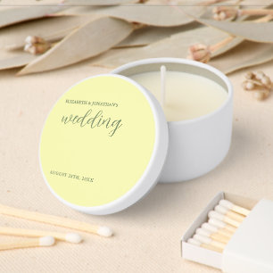 Butter Yellow and Sage Minimalist Wedding Mini Candle Favors