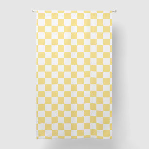 Butter Yellow and White Checkerboard Blackout Curtains