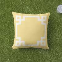 Butter Yellow and White Greek Key Border