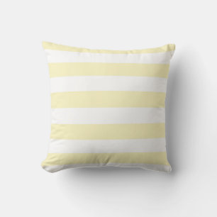 Butter Yellow and White Stripes Throw Pillow