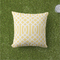 Butter Yellow and White Trellis Pattern