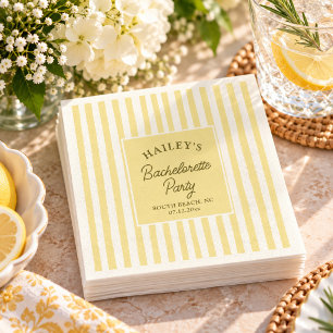 Butter Yellow Bachelorette Party Coastal Chic Napkins