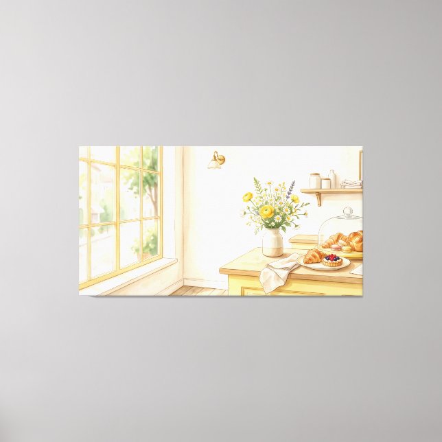 Butter Yellow Bakery Morning Canvas Print (Front)