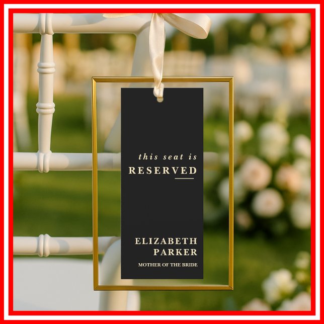 Butter Yellow Black Reserved Seating Wedding Tag Invitation (Creator Uploaded)