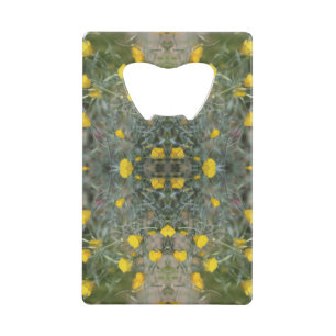 Butter Yellow California Poppy Pattern Credit Card Bottle Opener