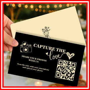 Butter Yellow Capture The Love QR Code Wedding Enclosure Card