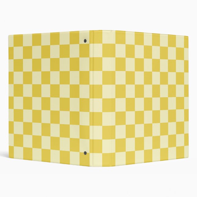 Butter Yellow Checkerboard 3 Ring Binder (Background)