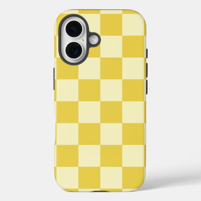 Butter Yellow Checkerboard Case-Mate iPhone Case (Back)