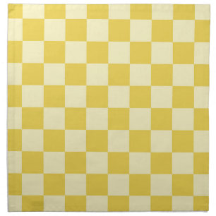Butter Yellow Checkerboard Cloth Napkin